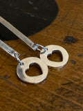 Heart drop sterling silver earrings