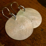 Antique engraved Mother-of-pearl earrings