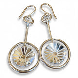 Fine and sterling silver daisy earrings