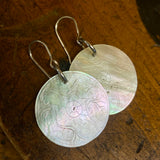 Antique engraved Mother-of-pearl earrings