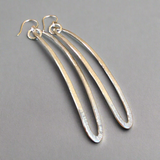 Sterling silver very long drop earrings