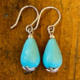 Vintage recycled turquoise earrings