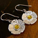 Fine silver daisy earrings