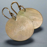 Antique engraved Mother-of-pearl earrings