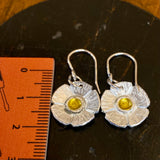 Fine silver daisy earrings