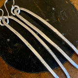 Sterling silver very long drop earrings