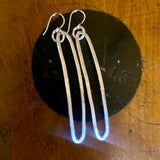 Sterling silver very long drop earrings
