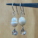 Vintage baroque Pearl and  crystal earrings