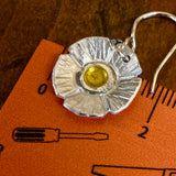 Fine silver daisy earrings