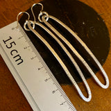Sterling silver very long drop earrings