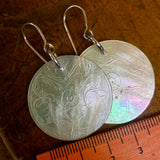 Antique engraved Mother-of-pearl earrings