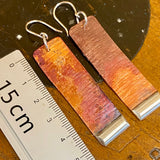 Copper and sterling panel earrings