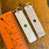 Antique engraved Mother-of-pearl and emerald earrings