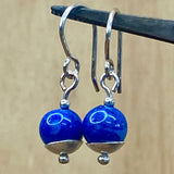 Vintage lapis lazuli and fine silver earrings