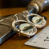 Converted antique ship cuff link earrings