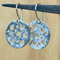 Fine silver disc earrings