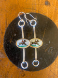 Antique converted cuff link earrings