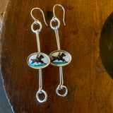 Antique converted cuff link earrings