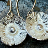 Fine silver flower earrings