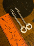 Heart drop sterling silver earrings