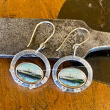 Converted antique ship cuff link earrings