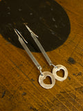 Heart drop sterling silver earrings