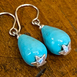 Vintage recycled turquoise earrings
