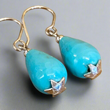 Vintage recycled turquoise earrings