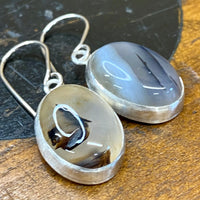 Agate and Silver Earrings