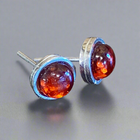 Garnet and silver studs