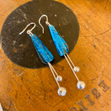 Oxidised copper and fine silver earrings