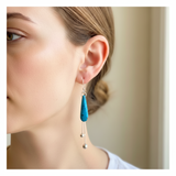 Oxidised copper and fine silver earrings