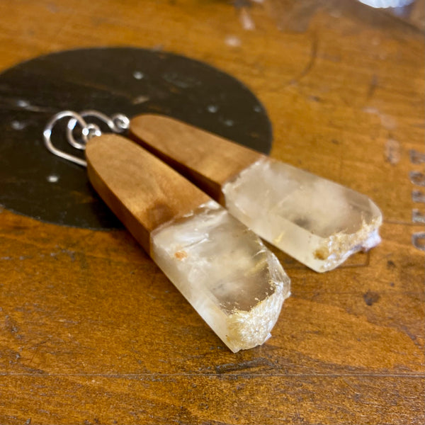 Kauri gum and swamp kauri earrings