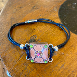 Vintage enamel panel bracelet