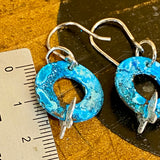 Blue range - copper and silver butterfly earrings