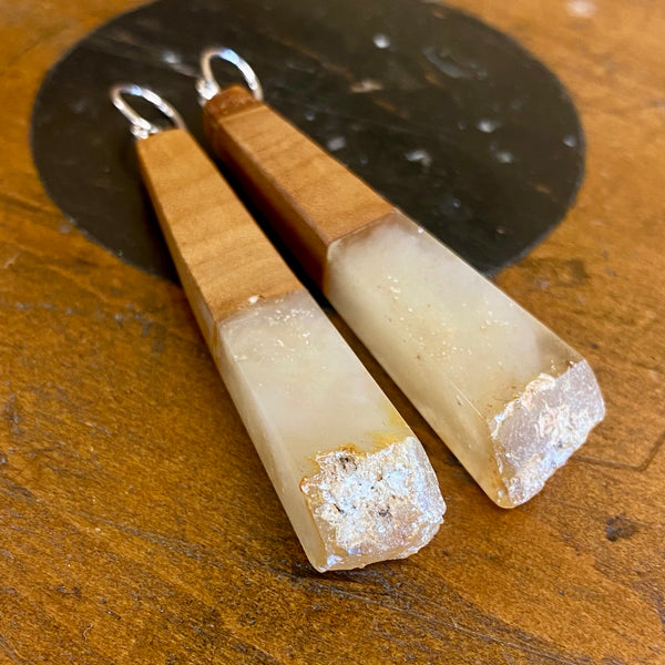 Kauri gum and swamp kauri earrings