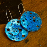 Blue range- copper moon earrings