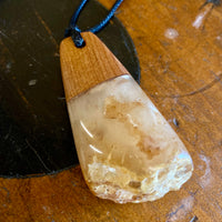 Kauri gum and swamp kauri pendant