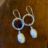 Vintage baroque pearl and silver earrings