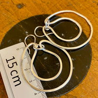 Double hoop sterling earrings
