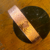 Hammer textured wrist bangle/bracelet with heart detail