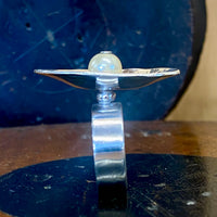 Vintage pearl and silver ring