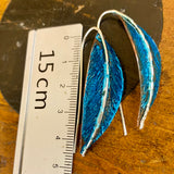 Blue copper and sterling silver earrings