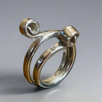 Sterling silver curl wrap ring