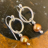 Vintage pearls and sterling silver earrings