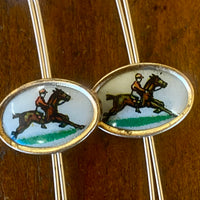 Antique converted cuff link earrings