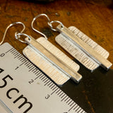 Sterling silver textured drop earrings