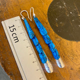 Huia range- oxidised copper and fine silver earrings