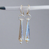 Fine silver and vintage pearl earrings