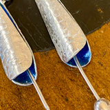 Fine silver flower form earrings